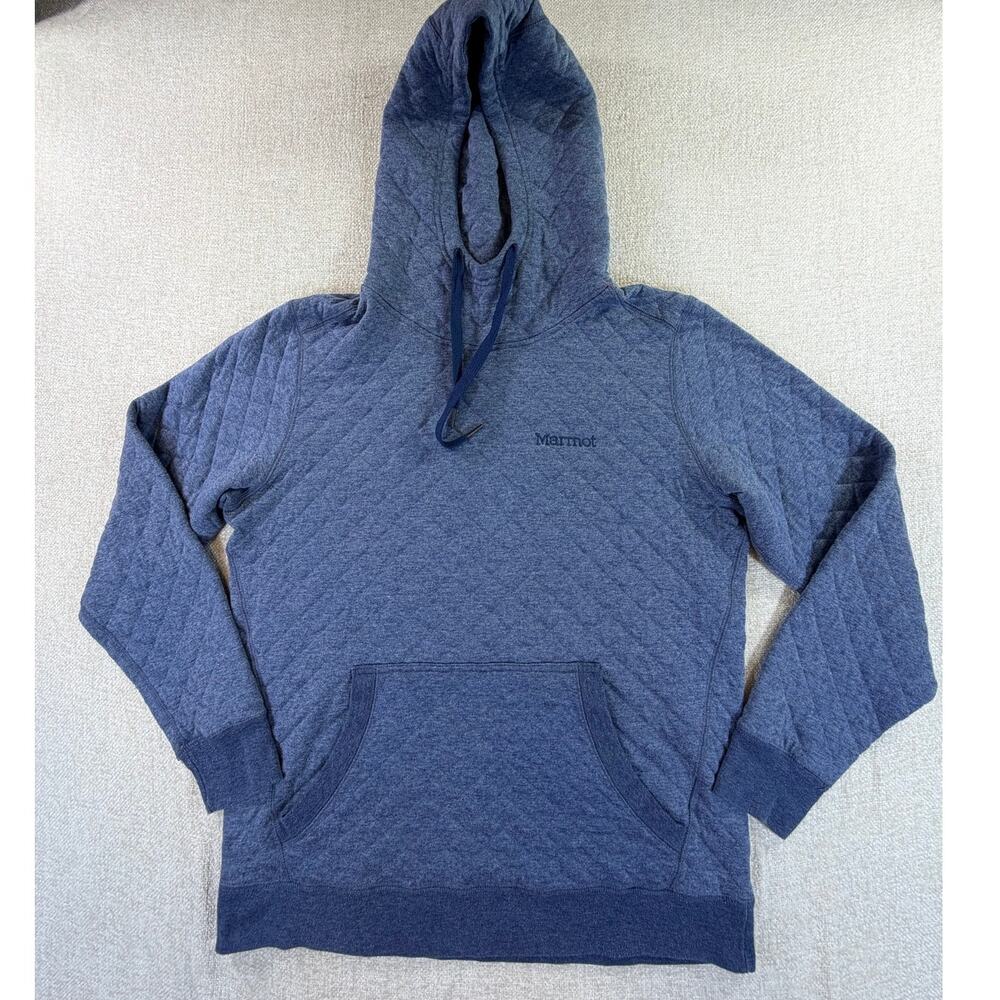 Marmot Women's Large Blue Galen Quilted Hooded Long Sleeve Pullover Outdoor Top